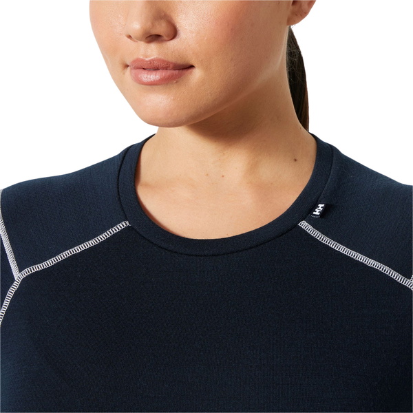 2025 Helly Hansen Womens Lifa Merino Midweight Crew Base Layer 49378 - Navy